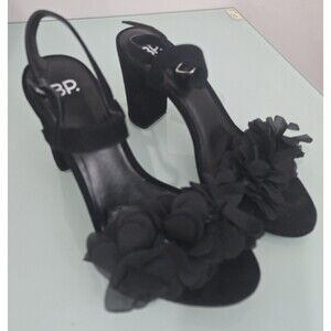 BP Black Rose Slingback Heels 6.5 Nordstrom Rosette